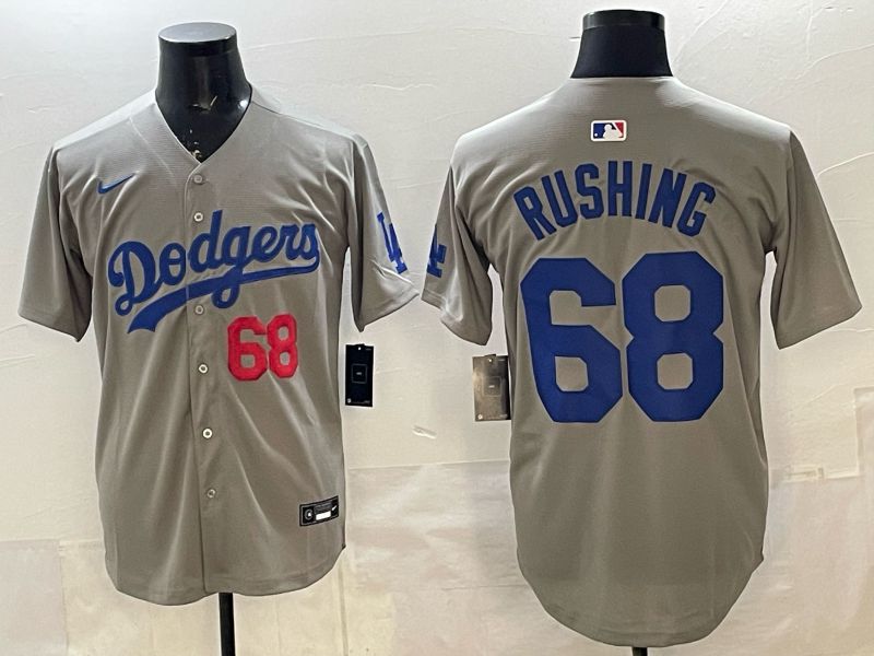 Men Los Angeles Dodgers #68 Rushing Grey Game 2026 Nike MLB Jersey 005->los angeles dodgers->MLB Jersey